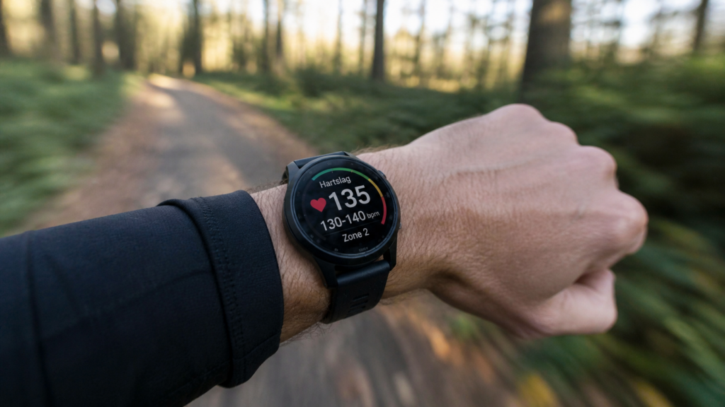 Foto hardloophorloge met hartslagzone